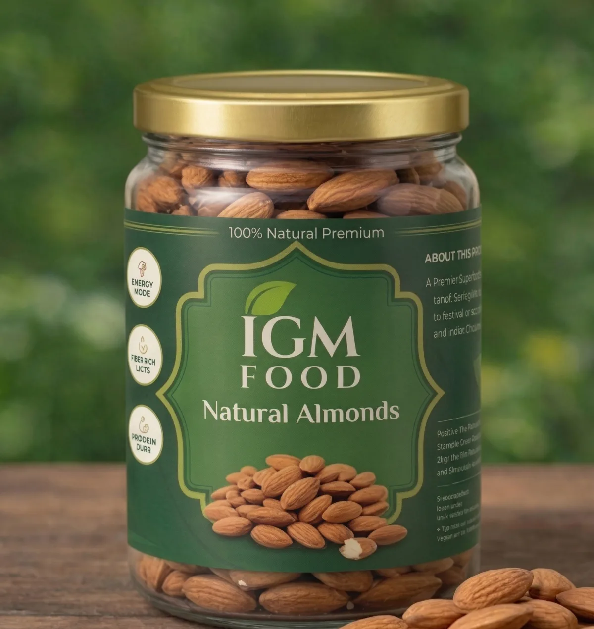 IGM Food natural almonds label design