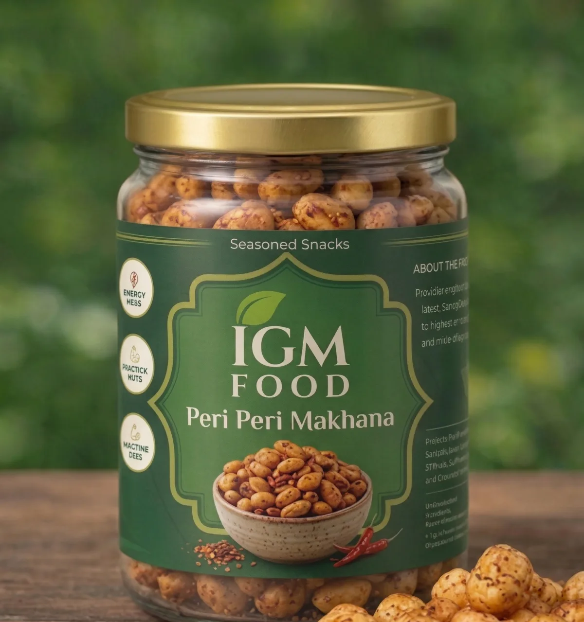IGM Food peri peri makhana label design